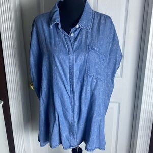 Stoosh Vintage Denim Women’s Blue Shirt Snow Wash sz XL NWT